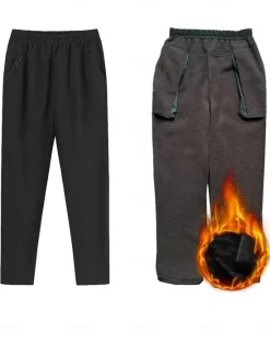 Discount Women's Chinos Down Pants Pants Trousers Fashion Streetwear Casual Daily Full Length High Waist Solid Color Pocket Elastic Waist Thermal Warm Comfort Breathability Micro-elastic Vacation Street Daily Women Leggings