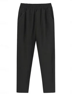 Discount Women's Chinos Down Pants Pants Trousers Fashion Streetwear Casual Daily Full Length High Waist Solid Color Pocket Elastic Waist Thermal Warm Comfort Breathability Micro-elastic Vacation Street Daily Women Leggings