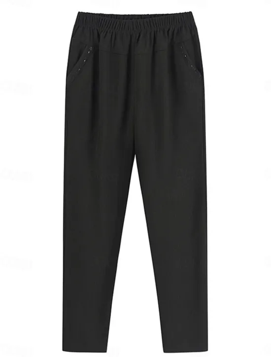 Discount Women's Chinos Down Pants Pants Trousers Fashion Streetwear Casual Daily Full Length High Waist Solid Color Pocket Elastic Waist Thermal Warm Comfort Breathability Micro-elastic Vacation Street Daily Women Leggings
