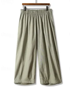 Sale Women's Chinos Fashion Basic Full Length Medium Waist Plain Pocket Comfort Outdoor Inelastic Vacation Street Daily Earth Yellow Violet White Army Green Summer Spring Loose Fit Women Pants|Pants