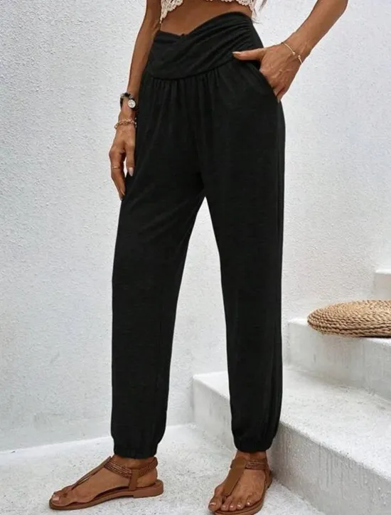 Clearance Women's Chinos Fashion Streetwear Full Length High Waist Plain Pocket Comfy Soft Comfortable Micro-elastic Outdoor Street Black Blue Khaki Army Green Spring & Fall Regular Fit Women Pants