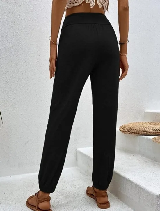 Clearance Women's Chinos Fashion Streetwear Full Length High Waist Plain Pocket Comfy Soft Comfortable Micro-elastic Outdoor Street Black Blue Khaki Army Green Spring & Fall Regular Fit Women Pants