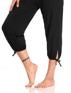 Online Women's Chinos Fashion Streetwear Ankle-Length High Waist Plain Pocket Elastic Waistband Comfy Soft Comfortable Micro-elastic Outdoor Street Black White Pink Gray Summer Spring Regular Fit Women Pants