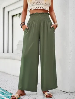 New Women's Chinos Leggings Fashion Streetwear Full Length High Waist Plain Pocket Elastic Waistband Comfy Soft Comfortable Micro-elastic Outdoor Street Army Green Brown Summer Spring Regular Fit Women Pants|Leggings