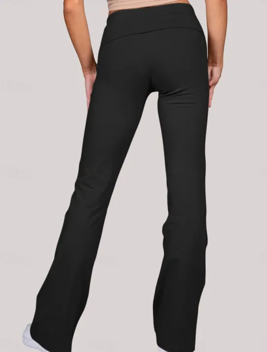 Hot Women's Chinos Pants Trousers Fashion Streetwear Simple Full Length Low Waist Solid Color Elastic Waist Comfort Breathability Soft Micro-elastic Outdoor Vacation Street rice white Wine Red Fall Women Leggings