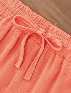 Online Women's Chinos Shorts Basic Casual Short High Waist Plain Elastic Drawstring Design High Cut Breathability Soft Micro-elastic Casual Daily Weekend Wine Lake Blue Black White Summer Spring Regular Fit Women Shorts