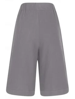 Hot Women's Chinos Shorts Fashion Basic Casual Short High Waist Plain Pocket Drawstring Comfort Outdoor Micro-elastic Vacation Street Daily Grey Yellow Navy Blue Sky Blue Summer Spring Loose Fit Women Shorts|Pants