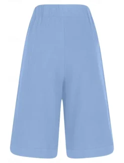 Hot Women's Chinos Shorts Fashion Basic Casual Short High Waist Plain Pocket Drawstring Comfort Outdoor Micro-elastic Vacation Street Daily Grey Yellow Navy Blue Sky Blue Summer Spring Loose Fit Women Shorts|Pants