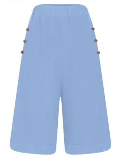 Hot Women's Chinos Shorts Fashion Basic Casual Short High Waist Plain Pocket Drawstring Comfort Outdoor Micro-elastic Vacation Street Daily Grey Yellow Navy Blue Sky Blue Summer Spring Loose Fit Women Shorts|Pants