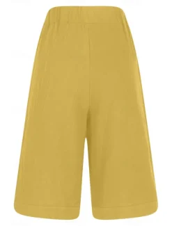 Hot Women's Chinos Shorts Fashion Basic Casual Short High Waist Plain Pocket Drawstring Comfort Outdoor Micro-elastic Vacation Street Daily Grey Yellow Navy Blue Sky Blue Summer Spring Loose Fit Women Shorts|Pants