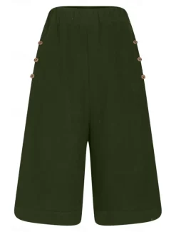 Hot Women's Chinos Shorts Fashion Basic Casual Short High Waist Plain Pocket Drawstring Comfort Outdoor Micro-elastic Vacation Street Daily Grey Yellow Navy Blue Sky Blue Summer Spring Loose Fit Women Shorts|Pants