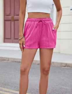New Women's Chinos Shorts Fashion Streetwear Short High Waist Plain Pocket Elastic Waistband Comfy Soft Comfortable Micro-elastic Outdoor Street Gray Green Black White Pink Summer Regular Fit Women Shorts