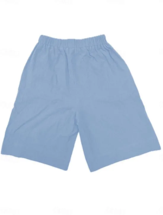 Hot Women's Chinos Shorts Fashion Streetwear Basic Knee Length High Waist Plain Pocket Elastic Waistband Comfy Soft Comfortable Micro-elastic Outdoor Street Dark-Gray Navy Black White Summer Spring Loose Women Shorts