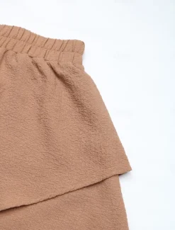 Best Women's Chinos Shorts Fashion Streetwear Short High Waist Plain Ruffle Elastic Waistband Comfy Soft Comfortable Micro-elastic Outdoor Street Summer Regular Fit Women Shorts