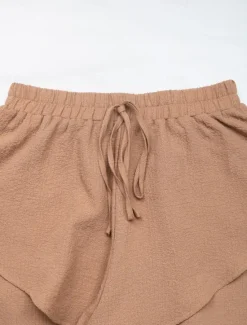 Best Women's Chinos Shorts Fashion Streetwear Short High Waist Plain Ruffle Elastic Waistband Comfy Soft Comfortable Micro-elastic Outdoor Street Summer Regular Fit Women Shorts