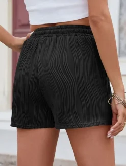 Hot Women's Chinos Shorts Fashion Streetwear Short High Waist Plain Pocket Elastic Waistband Comfy Soft Comfortable Micro-elastic Outdoor Street Deep Green Depression Green Black White Summer Spring Women Shorts
