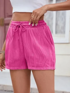 Hot Women's Chinos Shorts Fashion Streetwear Short High Waist Plain Pocket Elastic Waistband Comfy Soft Comfortable Micro-elastic Outdoor Street Deep Green Depression Green Black White Summer Spring Women Shorts