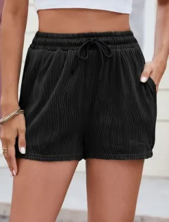 Hot Women's Chinos Shorts Fashion Streetwear Short High Waist Plain Pocket Elastic Waistband Comfy Soft Comfortable Micro-elastic Outdoor Street Deep Green Depression Green Black White Summer Spring Women Shorts
