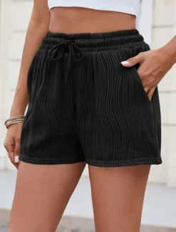 Hot Women's Chinos Shorts Fashion Streetwear Short High Waist Plain Pocket Elastic Waistband Comfy Soft Comfortable Micro-elastic Outdoor Street Deep Green Depression Green Black White Summer Spring Women Shorts