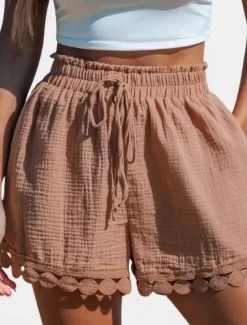 Women's Chinos Shorts Streetwear Ethnic Style Basic Short High Waist Plain Pocket Elastic Waistband Comfy Soft Comfortable Micro-elastic Outdoor Vacation Street Black White Pink Blue Summer Regular Women Shorts