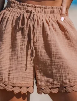 Women's Chinos Shorts Streetwear Ethnic Style Basic Short High Waist Plain Pocket Elastic Waistband Comfy Soft Comfortable Micro-elastic Outdoor Vacation Street Black White Pink Blue Summer Regular Women Shorts