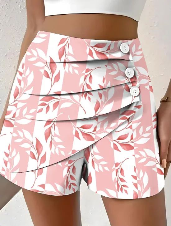 Sale Women's Chinos Shorts Vacation Vintage Ethnic Style Short Medium Waist Pleated Vacation Street Daily Pinky Amethyst Robin's Egg Blue Green Summer Spring Regular Fit Women Shorts