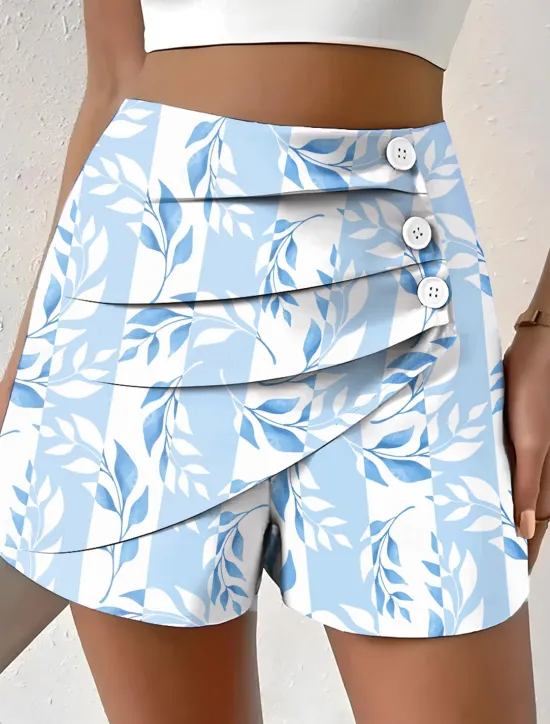 Sale Women's Chinos Shorts Vacation Vintage Ethnic Style Short Medium Waist Pleated Vacation Street Daily Pinky Amethyst Robin's Egg Blue Green Summer Spring Regular Fit Women Shorts