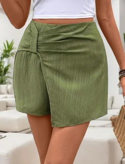 Women's Chinos Skort Butterfly Shorts Fashion Streetwear Short High Waist Plain Comfy Soft Comfortable Micro-elastic Outdoor Street Summer Regular Fit Women Shorts