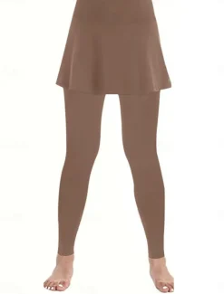 Outlet Women's Chinos Skort Casual / Sporty Full Length High Waist Plain High Cut Comfy Soft Comfortable Micro-elastic Gym Black Wine Khaki Gray Spring & Fall Regular Fit Women Leggings