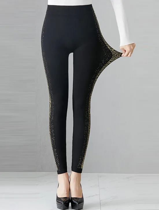 Best Women's Chinos Tights Pants Trousers Fashion Streetwear Full Length Mid Waist Graphic Elastic Waist Comfort Breathability Soft High Elasticity Vacation Street Daily Hot Silver No. 2 Bronzing No. 2 Women Leggings