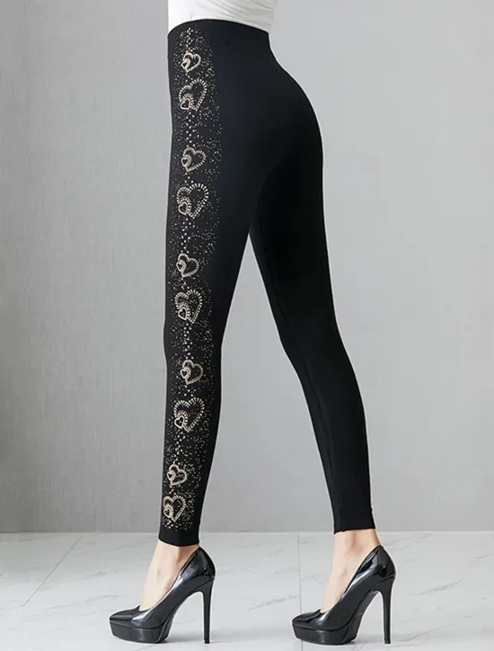 Best Women's Chinos Tights Pants Trousers Fashion Streetwear Full Length Mid Waist Graphic Elastic Waist Comfort Breathability Soft High Elasticity Vacation Street Daily Hot Silver No. 2 Bronzing No. 2 Women Leggings
