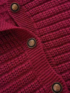Women's Classic Cardigan Crew Neck Knitted Textured Fall Winter Formal Elegant Fashion Daily Long Sleeve Solid Color Wine Red Black Women Cardigans & Outerwears