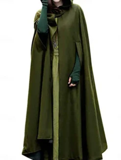 Sale Women's Cloak / Capes Overcoat Long Pea Coat Windproof Warm Winter Coat Stylish Classic Style Casual Jacket 3/4 Length Sleeve Oversize Black Blue Army Green Women Coats & Trench Coats