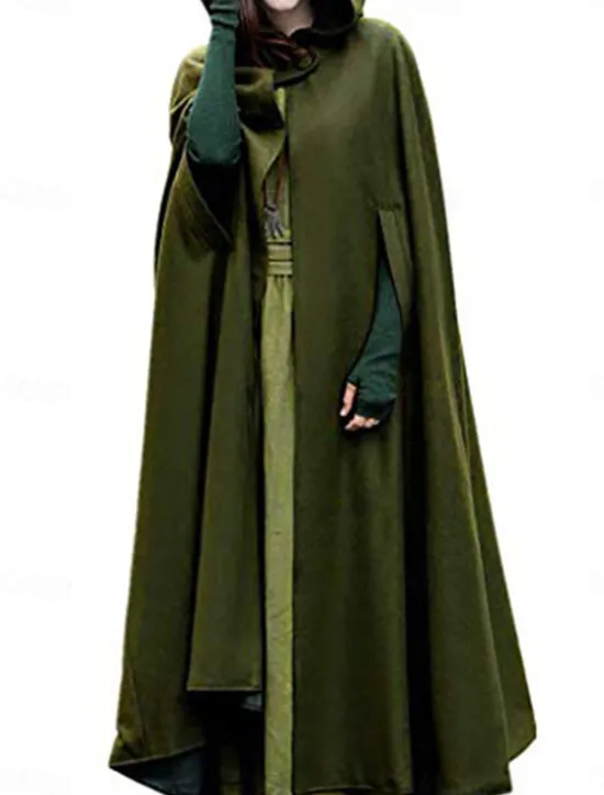 Sale Women's Cloak / Capes Overcoat Long Pea Coat Windproof Warm Winter Coat Stylish Classic Style Casual Jacket 3/4 Length Sleeve Oversize Black Blue Army Green Women Coats & Trench Coats