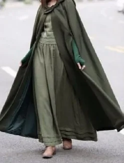 Sale Women's Cloak / Capes Overcoat Long Pea Coat Windproof Warm Winter Coat Stylish Classic Style Casual Jacket 3/4 Length Sleeve Oversize Black Blue Army Green Women Coats & Trench Coats