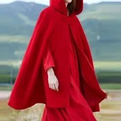 Outlet Women's Coat Cloak / Capes Hoodie Jacket Party Christmas Halloween Special Occasion Fall Winter Coat Windproof Warm Adorable Artistic / Retro Stylish Jacket Sleeveless Plain Oversize / Daily Women Coats & Trench Coats