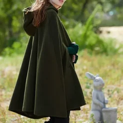 Outlet Women's Coat Cloak / Capes Hoodie Jacket Party Christmas Halloween Special Occasion Fall Winter Coat Windproof Warm Adorable Artistic / Retro Stylish Jacket Sleeveless Plain Oversize / Daily Women Coats & Trench Coats