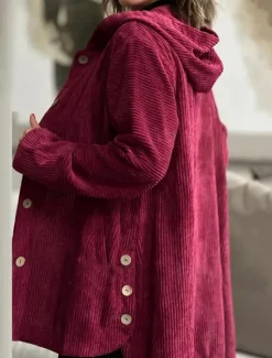 Women's Coat Outdoor Street Daily Wear Fall Winter Regular Coat Regular Fit Thermal Warm Breathable Stylish Casual Jacket Long Sleeve Plain with Pockets Black White Wine Women Puffers & Parka