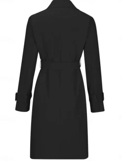 Sale Women's Coat Outdoor Street Daily Wear Fall Winter Regular Coat Regular Fit Thermal Warm Breathable Stylish Casual Jacket Long Sleeve Plain with Pockets Black Army Green Red Women Coats & Trench Coats
