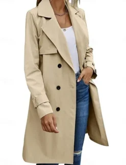Sale Women's Coat Outdoor Street Daily Wear Fall Winter Regular Coat Regular Fit Thermal Warm Breathable Stylish Casual Jacket Long Sleeve Plain with Pockets Black Army Green Red Women Coats & Trench Coats