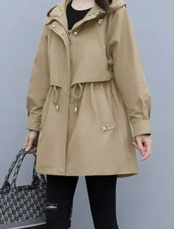 Women's Coat Outdoor Street Daily Wear Fall Winter Regular Coat Regular Fit Thermal Warm Breathable Stylish Casual Jacket Long Sleeve Plain Stripes and Plaid with Pockets Black Army Green Blue Women Coats & Trench Coats