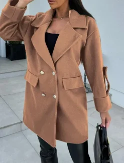 Discount Women's Coat Trench Coat Street Daily Wear Vacation Fall Winter Long Coat Loose Fit Warm Stylish Casual Jacket Long Sleeve Solid Color with Pockets Black White Army Green Women Jackets