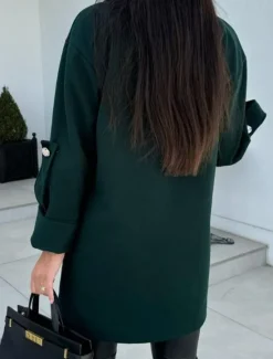 Discount Women's Coat Trench Coat Street Daily Wear Vacation Fall Winter Long Coat Loose Fit Warm Stylish Casual Jacket Long Sleeve Solid Color with Pockets Black White Army Green Women Jackets