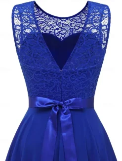 Outlet Women's Cocktail Party Dress Lace Dress Swing Dress Long Dress Maxi Dress Black Pink Wine Sleeveless Pure Color Lace Fall Spring Summer Crew Neck Fashion 2023 S M L XL XXL 3XL Women Cocktail Dress