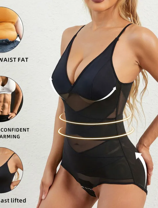 Discount Women's Control Panties Bodysuits Lace Backless Tummy Control Wedding Party Party & Evening Overbust Corset Solid Color Hook & Eye Women Shapewear|Bodysuits