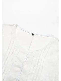 Best Women's Cotton Dress Sundress Floral Midi Dress V-Neck Elegant Empire Waist Short Sleeve Ruched Pocket Summer Spring 2024 Blue Green Women White Dresses