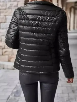 Hot Women's cotton jacket short slim stand-up collar padded clothing Women Puffers & Parka