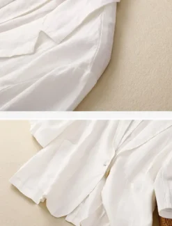 Hot Women's Cotton Linen Blazer Comfortable Breathable Pocket Buttons Vintage Casual Plain Office Street Casual Daily Wear Single Breasted Regular Turndown Regular Fit Long Sleeve Outerwear Black Women Blazers & Suits