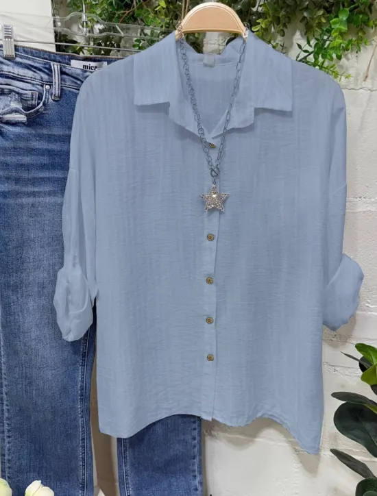 Best Women's Cotton Linen Blouse Solid Color Elegant Stylish Casual Long Sleeve V Neck Regular Tops Daily Holiday Buttons White Yellow Pink Blue Gray Summer Spring Women Shirts
