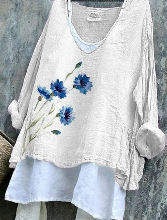 Clearance Women's Cotton Linen Blouse Graphic Elegant Vintage Stylish Short Sleeve V Neck Regular Tops Daily Holiday Buttons White Yellow Blue Purple Green Summer Spring Women Shirts